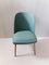 Vintage Stuhl mit abgerundeter grüner Rückenlehne aus Kunstleder 5