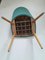 Vintage Stuhl mit abgerundeter grüner Rückenlehne aus Kunstleder 8