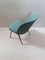 Vintage Stuhl mit abgerundeter grüner Rückenlehne aus Kunstleder 4