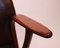 Danish Dark Brown Leather and Teak Easy Chair, 1940s, Image 5
