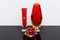 Italian Red Sommerso Murano Glass Vases, 1960s, Set of 3 7