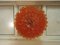 Lustre Rond Mid-Century en Verre de Murano Artisanal Orange, 1970s 3