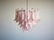 Lampadario vintage in vetro di Murano lattimo e rosa di Mazzega, Italia, 1982, Immagine 10