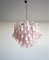 Vintage Italian Pink Murano Glass Lattimo Chandelier from Mazzega, 1982, Image 11