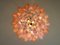 Vintage Italian Pink Murano Glass Lattimo Chandelier from Mazzega, 1982 4