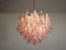 Vintage Italian Pink Murano Glass Lattimo Chandelier from Mazzega, 1982, Image 2