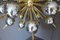 Lampadario Sputnik vintage in vetro di Murano grigio mercurio, ottone e argento, Immagine 14