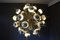 Lámpara de araña Sputnik vintage de latón y cristal de Murano plateado, Imagen 10