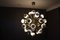 Lámpara de araña Sputnik vintage de latón y cristal de Murano plateado, Imagen 16