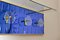 Ganchos de pared italianos Mid-Century de vidrio azul de Cristal Art, años 50, Imagen 2