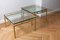 Tables d'Appoint en Laiton et Verre, 1960s, Set de 2 1