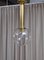 Lámpara colgante de latón y vidrio de Ott International, años 70, Imagen 7