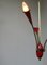 Lampada rossa in ottone e alluminio, Italia, anni '50, Immagine 14