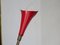 Filigrane italienische Hängelampe aus rot lackiertem Messing, 1950er 10