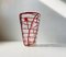 Murano Glass Vase with Red Decor by Carlo Moretti, 1970s 3