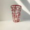 Murano Glass Vase with Red Decor by Carlo Moretti, 1970s, Image 1