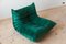 Togo Bottle Green Velvet Lounge Chair by Michel Ducaroy for Ligne Roset, 1970s 3