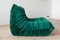 Togo Bottle Green Velvet Lounge Chair by Michel Ducaroy for Ligne Roset, 1970s 6