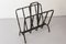 Vintage Leather Magazine Rack by Jacques Adnet 2