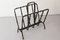 Vintage Leather Magazine Rack by Jacques Adnet, Image 2