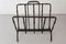 Vintage Leather Magazine Rack by Jacques Adnet 1