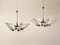 Italian Suspended Glass & Brass Chandeliers, 1950s, Set of 2 1