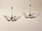 Italian Suspended Glass & Brass Chandeliers, 1950s, Set of 2, Image 1