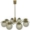 Large Vintage Brass and Glass Globes Sputnik Chandelier 1