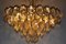 Lámpara de araña Mid-Century de latón chapado en oro y cristal, años 60, Imagen 6