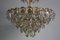 Mid-Century Gold-Plated Brass & Crystal Chandelier, 1960s 4
