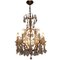 French Crystal and Gilt Brass Chandelier, 1940s, Image 1