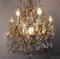French Crystal and Gilt Brass Chandelier, 1940s 4