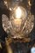 Lámpara de araña francesa de cristal y latón dorado, años 40, Imagen 2