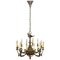 Large Solid Bronze Twelve-Light Chandelier, 1920s 1