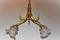 Art Nouveau Two-Light Brass and Glass Pendant, 1900s, Image 3