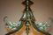 Art Nouveau Two-Light Brass and Glass Pendant, 1900s 4
