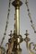 Jugendstil Deckenlampe aus Messing & Glas, 1900er 4