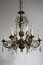 Six-Light Bronze and Crystal Chandelier, 1930s 2