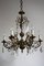 Six-Light Bronze and Crystal Chandelier, 1930s, Image 2