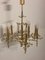 Mid-Century Gilded Brass & Crystal Chandelier from Palwa, 1960s 1