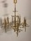 Mid-Century Gilded Brass & Crystal Chandelier from Palwa, 1960s, Image 1