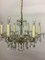 Lampadario in ottone a sei luci e cristalli Swarovski di Ernst Palme, anni '60, Immagine 4