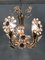 Lámpara de araña con flores de cristal y latón dorado de Palwa, años 60, Imagen 8