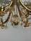 Gilt Brass and Crystal Flower Chandelier from Palwa, 1960s 4