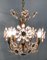 Gilt Brass and Crystal Flower Chandelier from Palwa, 1960s 2