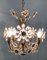 Gilt Brass and Crystal Flower Chandelier from Palwa, 1960s, Image 2