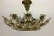 Gilt Brass & Crystal Flower Chandelier from Palwa, 1960s, Image 1