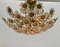 Gilt Brass & Crystal Flower Chandelier from Palwa, 1960s, Image 3