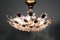 Gilt Brass & Crystal Flower Chandelier from Palwa, 1960s, Image 6