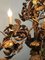 Lámpara de araña de hierro dorado con seis puntos de luz, años 20, Imagen 5